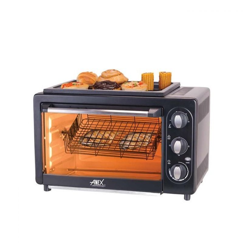 Anex AG-3069TT - Oven Toaster For Convection B.B.Q Grill, Rotissrie And Fish Grill - Black